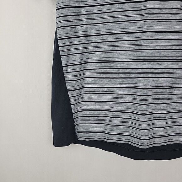 Lululemon Precision Tee Mens Small Gray Black Striped Vented Running Athletic - Picture 7 of 10